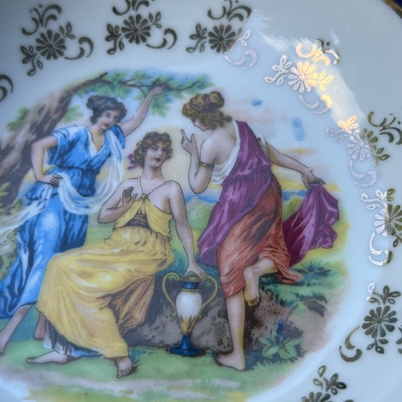 2 Vintage Czech Republic Cobalt Blue with Gold Decorative Nuts/Candy Bowls